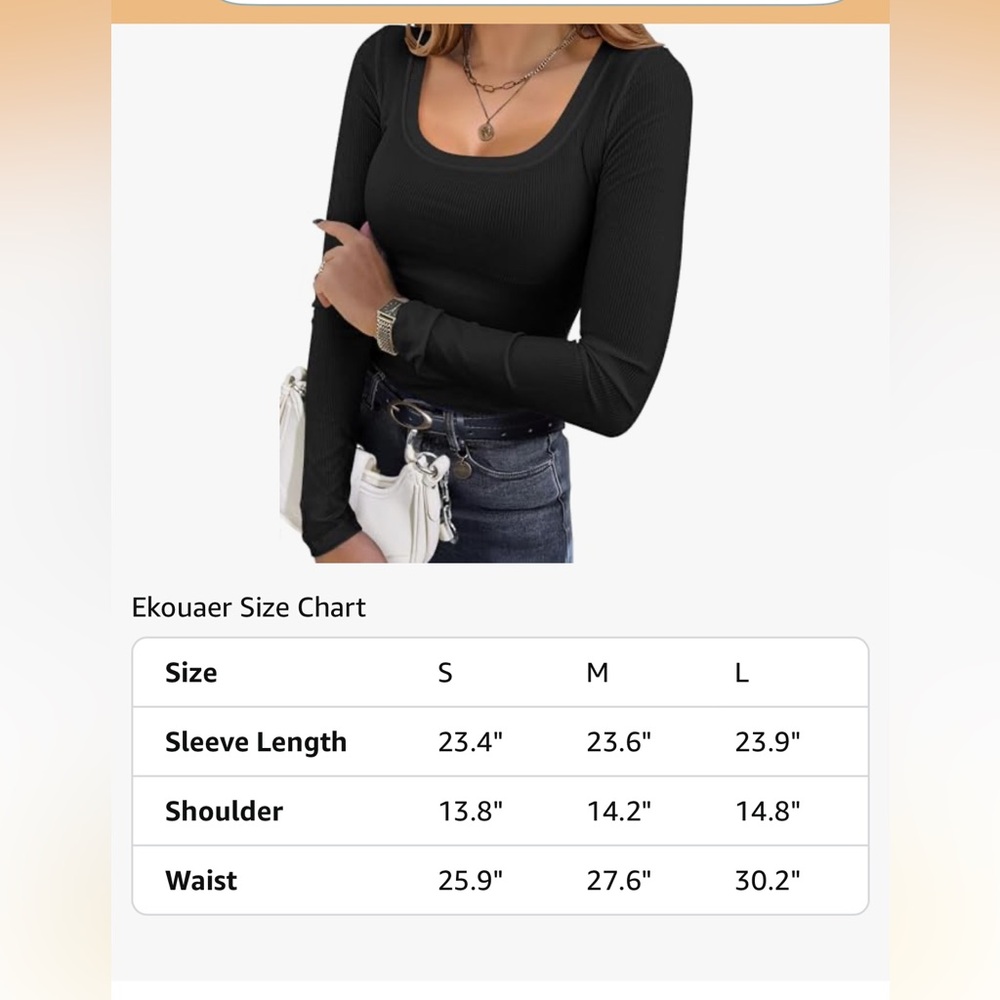 Black Long Sleeve Scoop Neck Ribbed Top